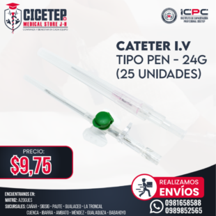 Catéter I.V. Tipo Pen 24G - Caja x25